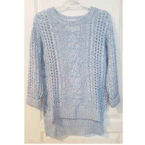 Revamped Light Blue Cable Knit Sweater